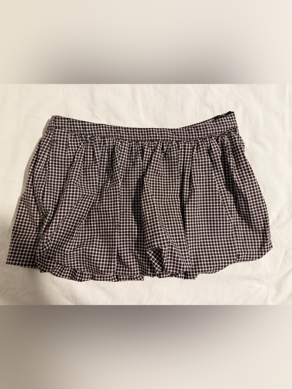 Black and White Gingham Bubble Skirt hollister